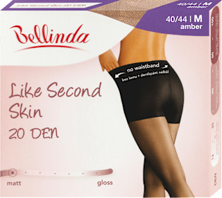 Hlačne nogavice Like Second Skin, 20 DEN, 40-44, amber Bellinda