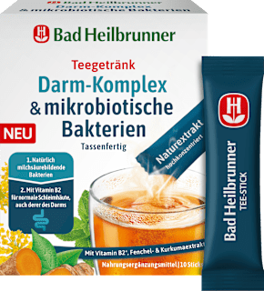 Teegetränk Darm-Komplex & mikrobiotische Bakterien (10 Stück) Bad Heilbrunner