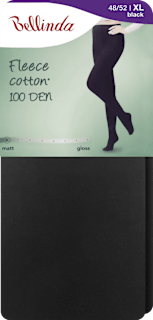 punčochové kalhoty Fleece cotton černé vel. XL Bellinda