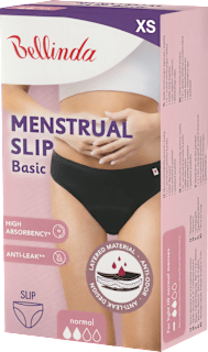menstruační kalhotky Basic, černé, velikost XS Bellinda