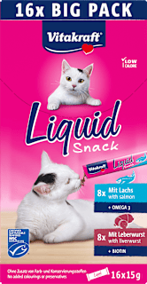 Katzensnack Liquid mit Lachs & Leberwurst Vitakraft