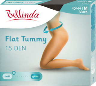 Harisnya, flat tummy, 15DEN, fekete M Bellinda