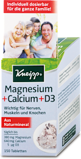Tablety Magnézium + kalcium + vitamín D3 Kneipp