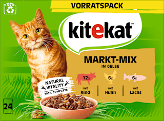 Nassfutter Katze Markt Mix in Gelee Multipack (24x85 g) kitekat
