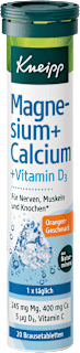 Šumivé tablety Magnézium, Calcium + Vitamín D3 Kneipp