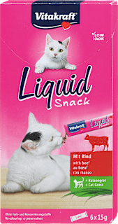 Dopolnilna hrana za mačke Liquid Snack z okusom govedine, 6x15g Vitakraft