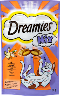 Katzensnacks mit leckerem Huhn & köstlicher Ente Dreamies
