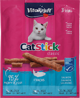 Prigrizek za mačke, mini palčke z lososom Vitakraft