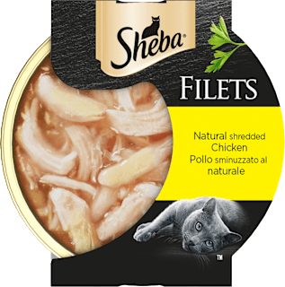 Cibo umido per gatti con pollo sminuzzato al naturale FILETS Sheba