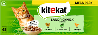 Nassfutter Katze Landpicknick in Soße, Megapack (48x85 g) kitekat