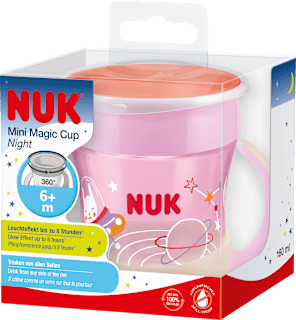 Trinklernbecher Mini Magic Cup Night rosa, ab 6. Monat, 160 ml NUK