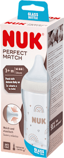Babyflasche aus Glas Perfect Match, weiß, ab 3. Monat, 230 ml NUK