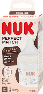 Perfect Match bočica s kontrolom temperature, sisač S, 0+ mj. NUK