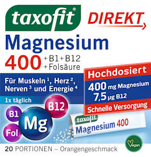 Magnesium 400 + B1 + B6 + B12 + Folsäure 800 Direkt-Granulat 20 St. taxofit