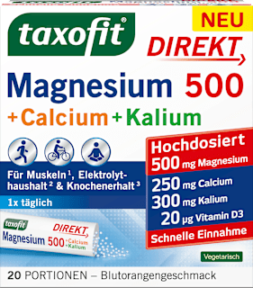 Magnesium 500 + Calcium & Kalium Direkt Granulat 20 St taxofit