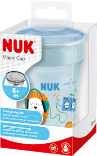 Trinklernbecher Evolution Magic Cup blau, ab 8. Monat, 230 ml NUK