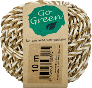 Kordel kompostierbar hellbraun-weiß Go Green