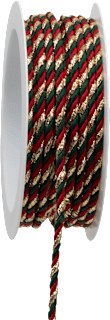 Geschenkband Glitzer Grün, Rot und Gold GOLDINA