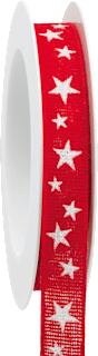 Geschenkband Funkelsternchen rot-weiß GOLDINA