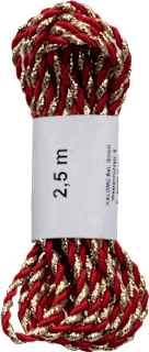 Geschenkband Glitzerkordel rot gold GOLDINA