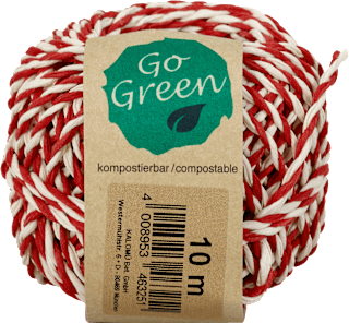 Kordel kompostierbar rot-weiß Go Green