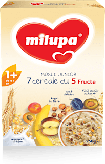 Musli Junior 7 cereale cu 5 fructe 1+ Milupa
