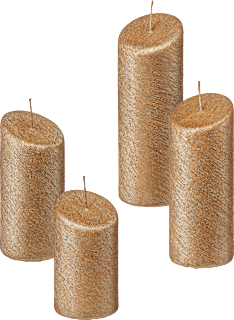 Kerzen gestuft & abgeschrägte Oberfläche, gold metallic Dekorieren & Einrichten
