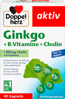 Nahrungsergänzung Ginko, B-Vitamine und Cholin Kapseln Doppelherz