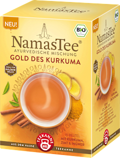 Herbatka BIO Namastee Gold des Kurkuma (15 x 2 g) Teekanne