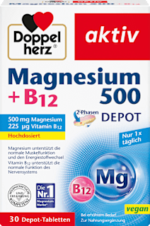 Magnesium 500 + B12 2-Phasen Depot Tabletten 30 St Doppelherz