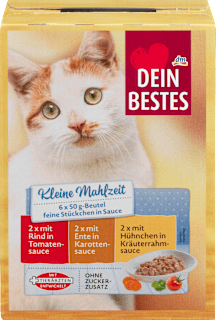 Храна за котки с говеждо, патешко и пилешко в сос (6x50 g) DEIN BESTES