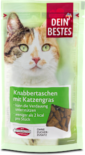 Katzenleckerli Knabbertaschen mit Katzengras Dein Bestes