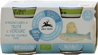 Omogeneizzato di trota e verdure biologico alce nero