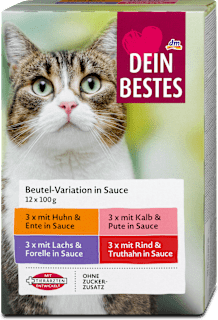 Hrană umedă pentru pisici in sos cu carne și pește Dein Bestes