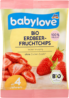 Snack Bio Erdbeer-Fruchtchips ab 4 Jahren babylove