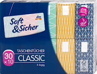Žepni robčki, 4-slojni, več različic Soft&Sicher