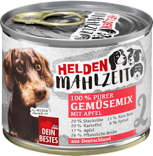 Nassfutter Hund Gemüsemix mit Apfel, Heldenmahlzeit Dein Bestes