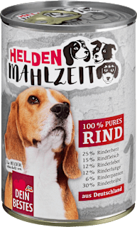 Nassfutter Hund mit Rind, Heldenmahlzeit Dein Bestes