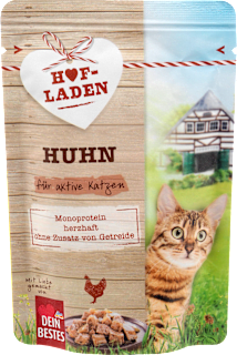 Nassfutter Katze mit Huhn, Hofladen Dein Bestes