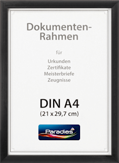 Bilderrahmen 21x29,7 cm - A4, schwarz Paradies