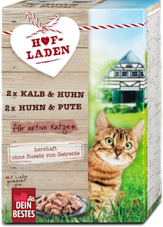 Nassfutter Katze Hofladen Kalb & Huhn + Huhn & Pute Dein Bestes