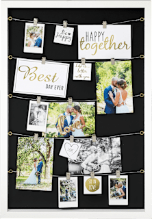 Bilderrahmen 40x60cm, weiß mit 24 Clips Paradies