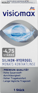 Soczewka kontaktowa miesięczna Silikon-Hydrogel, moc: - 4,75 VISIOMAX