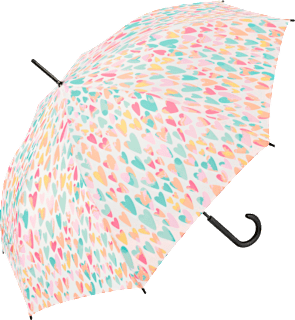 Автоматичен дълъг чадър на сърца, многоцветен United Colors of Benetton