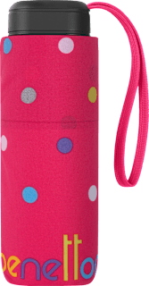 deštník Ultra Mini flat Signature Dot pink United Colors of Benetton