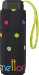 deštník Ultra Mini flat Signature Dot black United Colors of Benetton