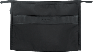 Kulturtasche Herren schwarz mit Vorderfach Soapland