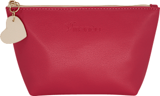Kosmetiktasche rot mit Herz-Anhänger manòu