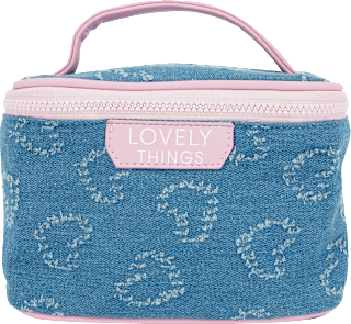 Kossmetikkoffer Jeans mit rosa Herzen "Lovely Things" Soapland