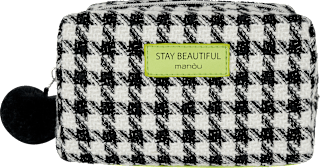 Kosmetiktasche schwarz/weiß "stay beautiful" Soapland